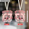 1pc/2pcs Valentine's Day Pink Number 67 Kiss Me Transparent Acrylic Pendant with Milky White Rope, Girlfriend Gift, Wife Gift, Backpack Pendant