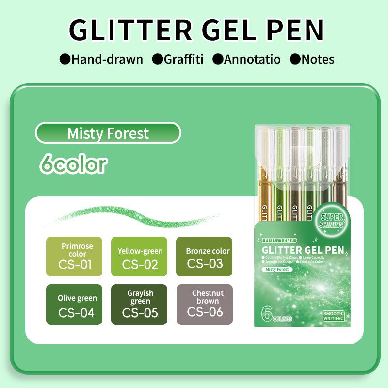 Set Nastro Washi Glitterato Festivo di Natale e Penna Gel Super Flash - 72 Colori, Grande Capacità per Straordinari Effetti Artistici