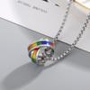 Rainbow Titanium Stainless Steel Unisex Necklace – Seven-Color Pendant Jewelry for Couples