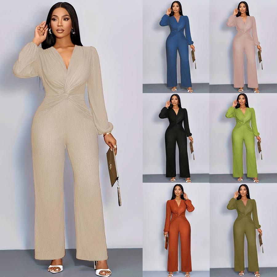 Autumn New Women's Clothing Solid Color Fashion Casual Versatile Jumpsuit