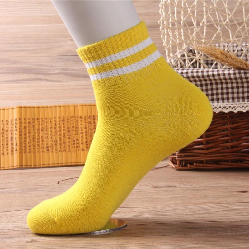 

Носки Женские Весенне-летние Двухполосные Однотонные Спортивные и Повседневные Носки до середины икры Дышащие Потоотводящие Антибактериальные Короткие Мужские women жёлтый