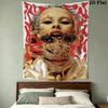 Doja Cat Pattern Wall Tapestry Aesthetic Wall Hanging Printed Fabric Blanket Decorative Tapestries for Bedroom Living Room Home Decor