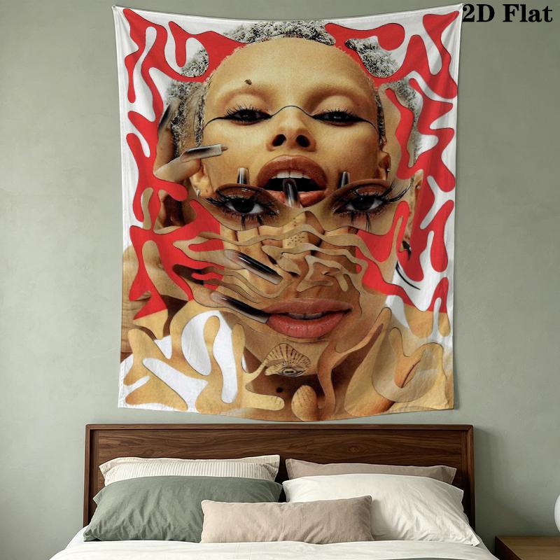Doja Cat Pattern Wall Tapestry Aesthetic Wall Hanging Printed Fabric Blanket Decorative Tapestries for Bedroom Living Room Home Decor