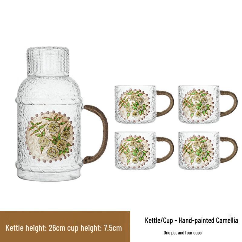 Camellia Heat-Resistant Glass Pitcher Set