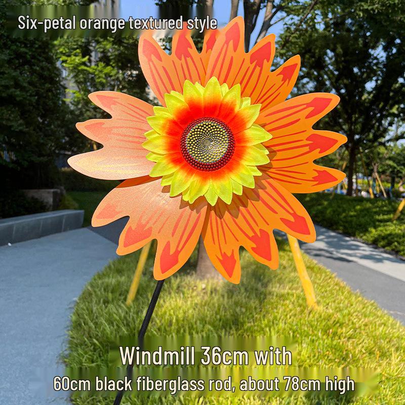 Children's Double-Layer Rotating Sunflower Pinwheel Outdoor Decoration