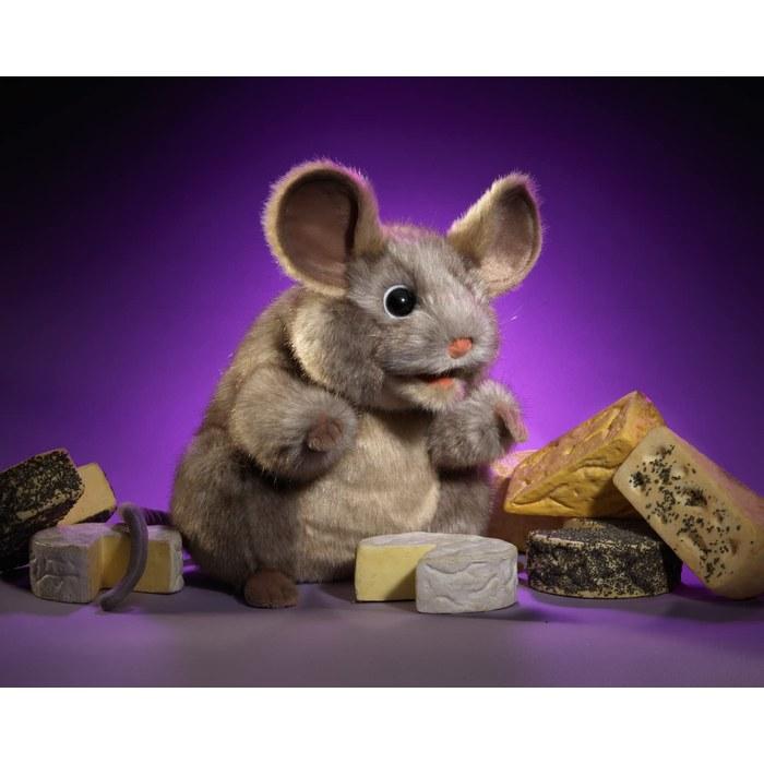 Folkmanis Gray Mouse Hand Puppet. Gray, Brown, Beige. One Size.