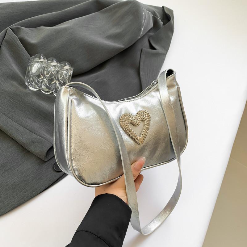 Elegant Pu Leather Shoulder Bag For Women 2024 Fashionable Underarm Purse