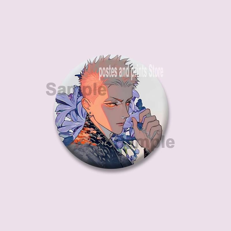 Manhwa BL Coreano Spilla a Moneta Cartone Animato Spille di Plastica Cartone Animato Mo Guan Shan He Tian Spilla Gioielli Regalo Zaino Cappello Accessori per Risvolto