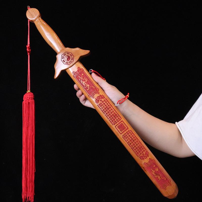 Wood Mahogany Sword Katana Sword Safe Carve Handicraft Peach Wood Toy Knife for Children Kids Chinese Traditional Gifts