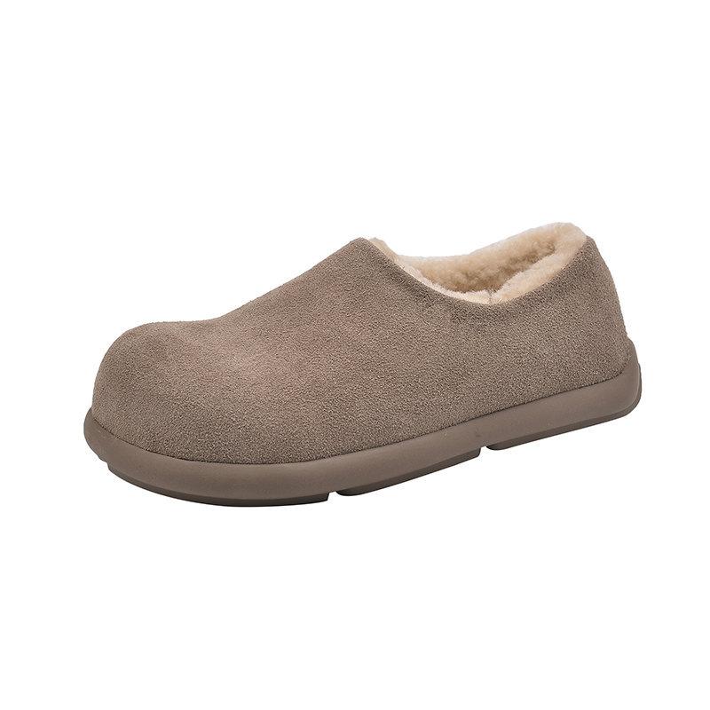 Small potato women's fur is integrated, new one-pedal all-inclusive fluffy shoes, and warm cotton shoes are worn outside in winter.
