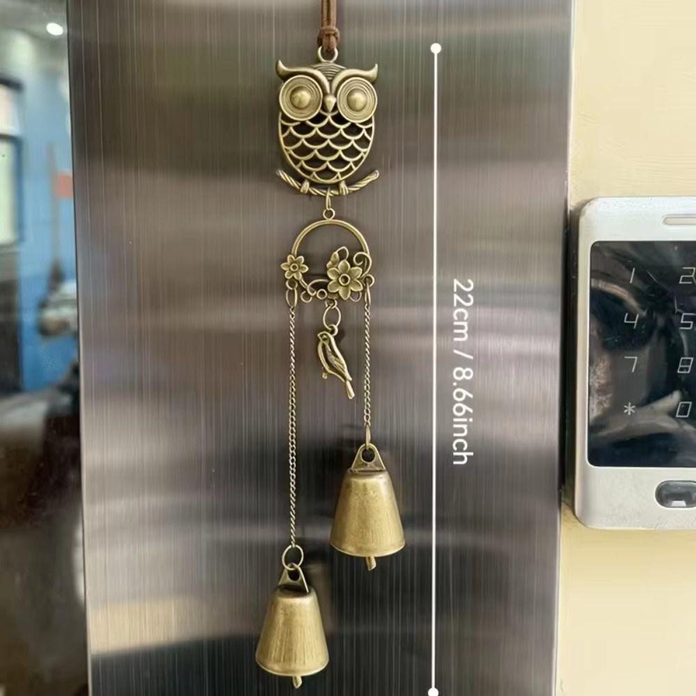 Metal Wind Chime Owl Hanging Ornament Metal Decorative Pendant Durable Hanging Ring  Home Decor