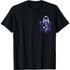 Camiseta Gráfica de Astronauta Espacial de Bolso