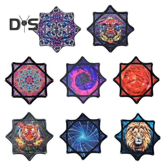 Flowstar Octagonal Scarf Juggling Toy for Beginners Double-Sided Print Cloth Fun Skill Toy Fingertip Rotating Flow Star Dapo Star Gift for Kids And
