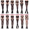 Jacquard suspender fishnet stockings sexy pantyhose sex stockings summer anti-stripping fishnet stockings temptation