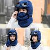 Lei Feng Hat Winter Thermal Hat with Goggles 3-in-1 Trapper Aviator Hat Face Guard Earmuffs Winter Snowmobiling Hiking Cold Weather Headgear