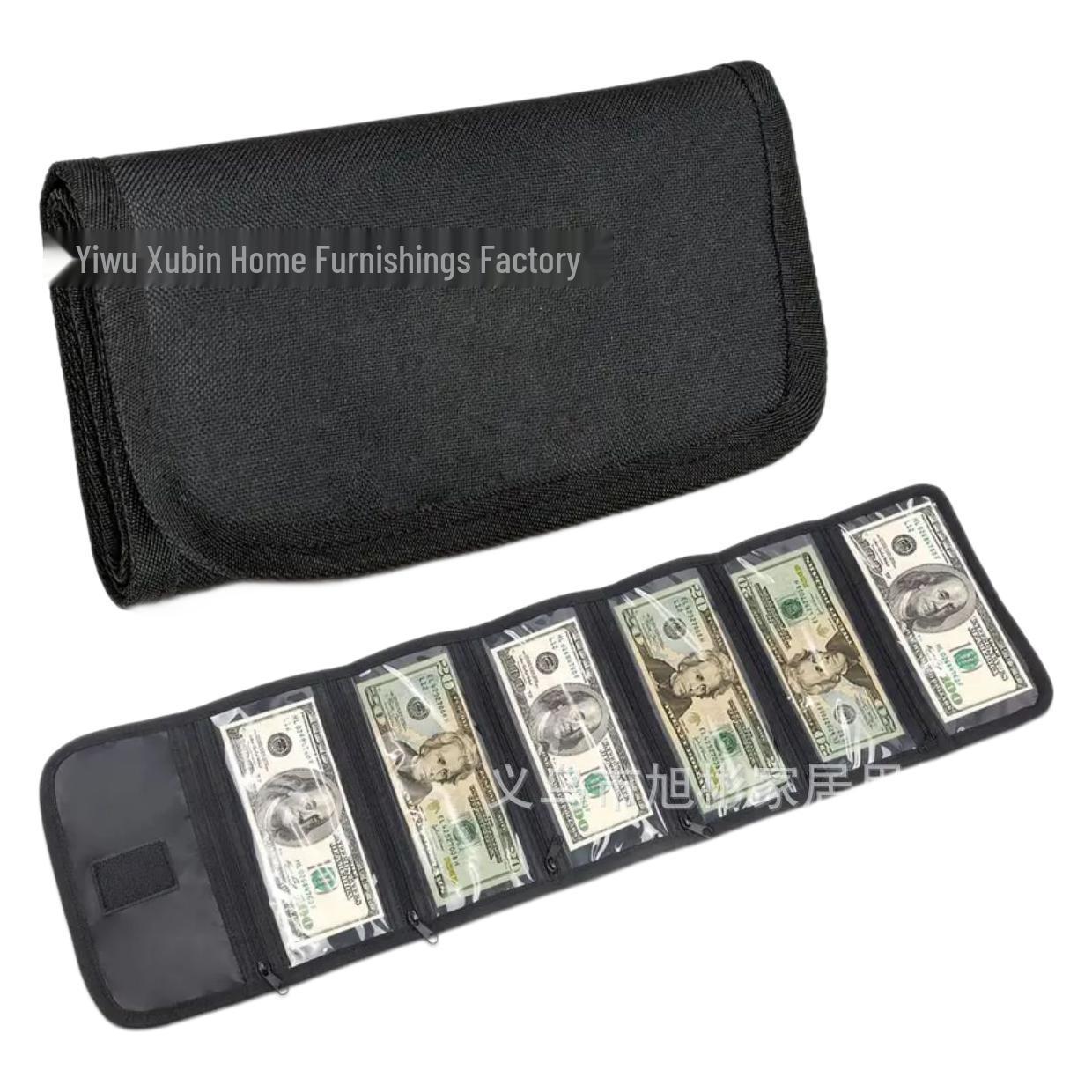 

Waterproof Cash and Valuables Storage Bag with 6 Zippers 20.8*11*2.5 cm чёрный