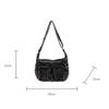 Vintage Denim Shoulder Bag Women's Large Capacity Messenger Bag Multi-pockets Satchel Bags Adjustable Strap Ladies Crossbody Bag