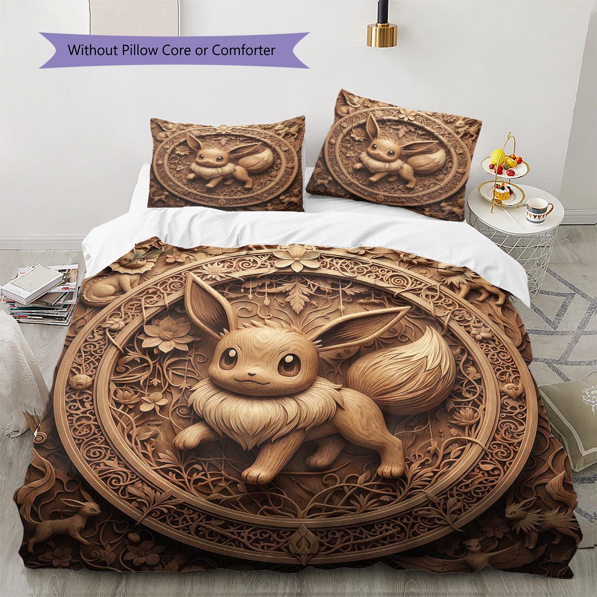 Koka Pokemon rakstu gultasveļas sega Komplekts