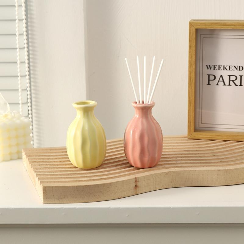 Mini Ceramic Flower Vase Aesthetic Hydroponic Plant Vases Flower Arrangement Pot Room Decor Nordic Home Desktop Ornament Florero