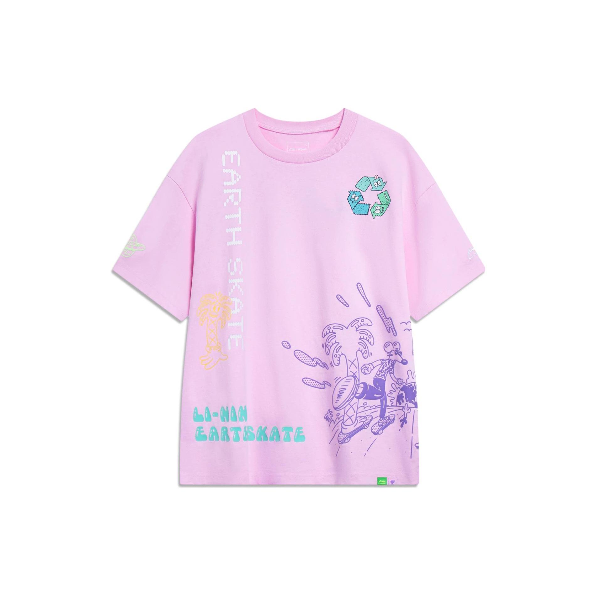 Li Ning x Steven Harrington Li Ning X Steven Harrington T Shirt Unisex Pink AHST075-2 XXL