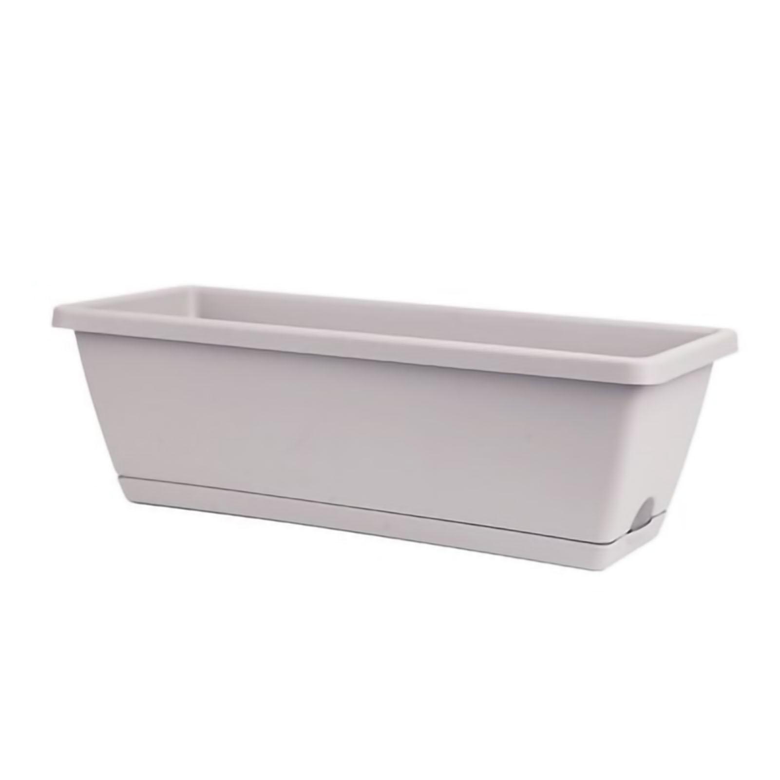 Fioriera rettangolare in plastica per fiori e ortaggi, contenitori per piante da balcone 50x19cm/19.7x7.5in colore grigio chiaro