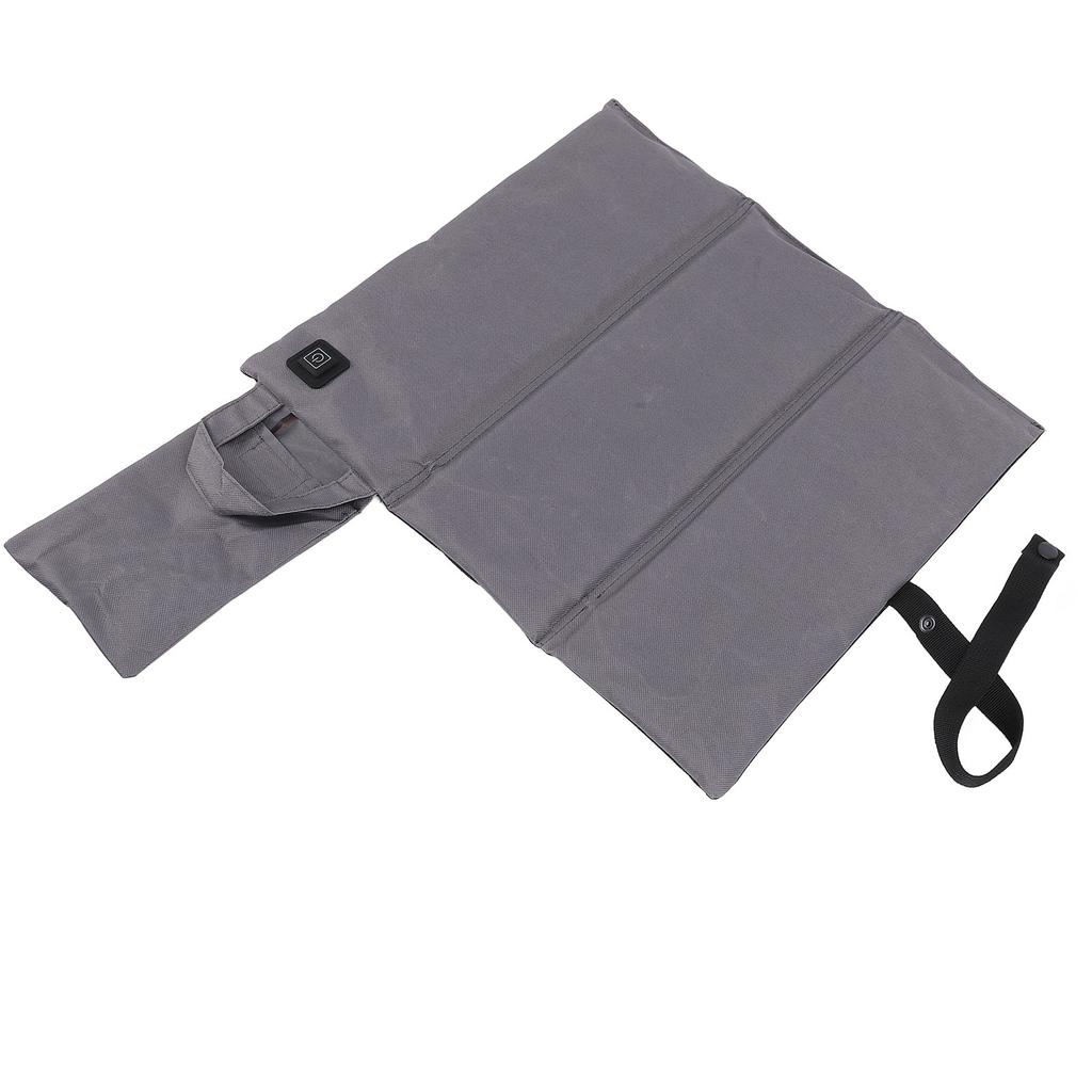 Oppvarmet setepute Polyester Komfortabel Bærbar Brettet Oppvarmet Sitteunderlag for Innendørs Utendørs Grå