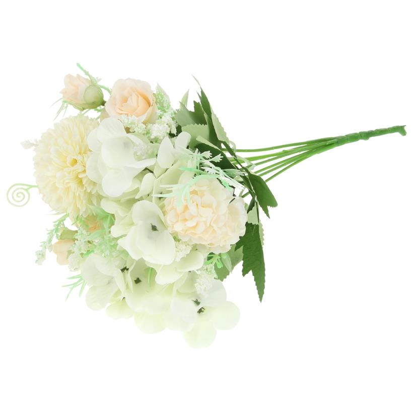 Chrysanthemum Roses Artificial Flower Bouquet for Vase Composition 32 cm - Cream