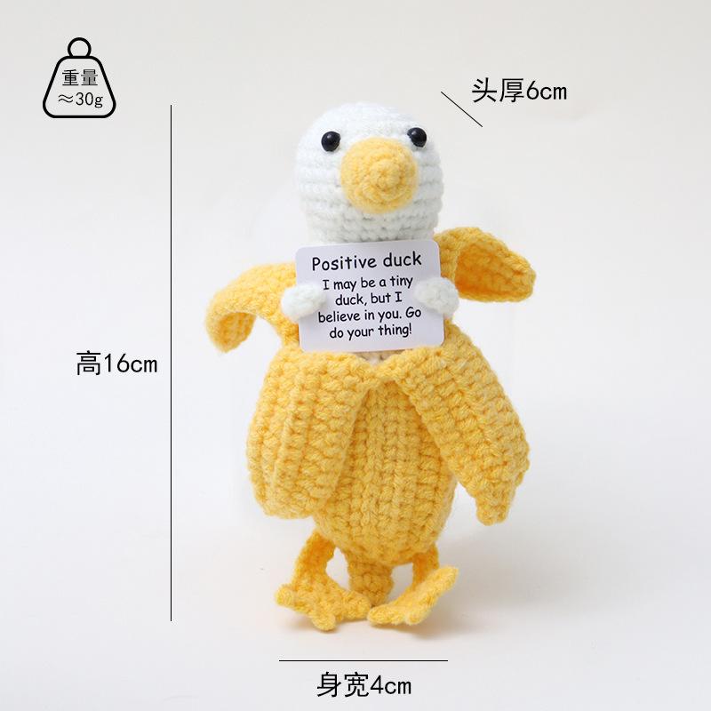 Crochet Emotional Support Crochet New Knitted Positive Animal Funny Gifts for Friend Table Bookshelf Decoration