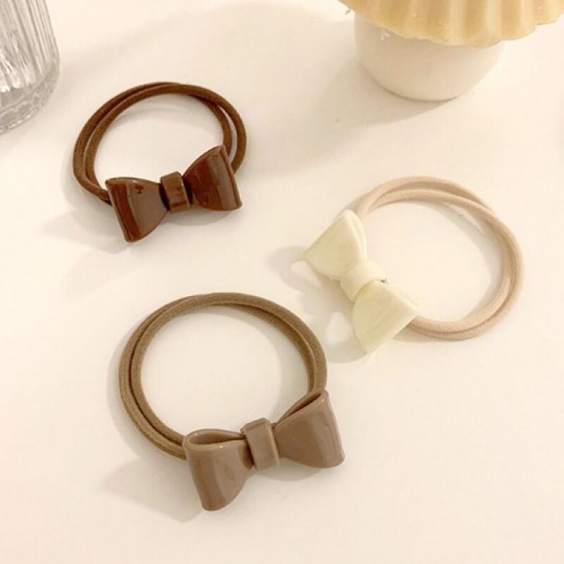 Милая резинка для волос с 3-цветным ленточным акцентом Light brown