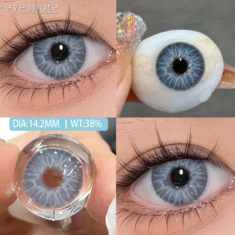 Eyeshare Colored Contact Lenses Natural Blue Contact Lenses Green Fashionable Exquisite Lenses Brown Contact Lenses Gray Lenses 1 Pair