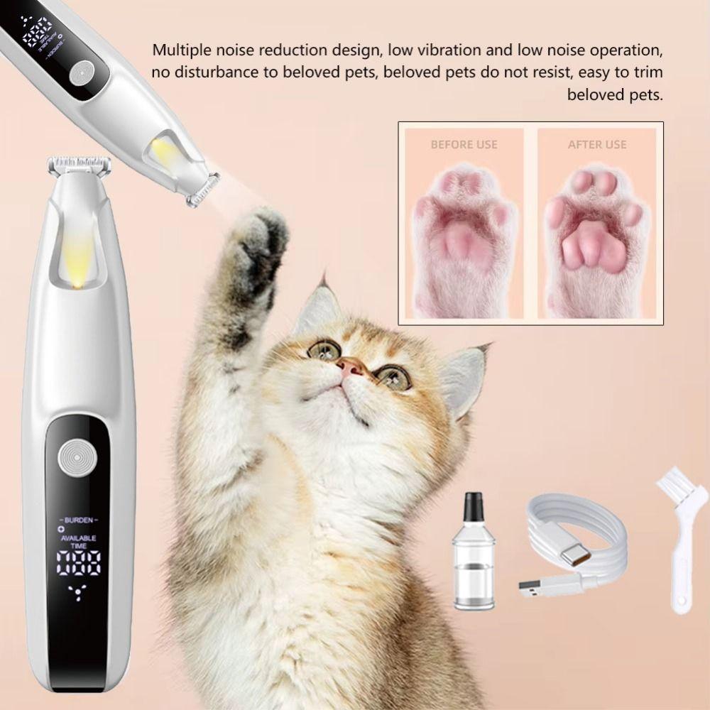 LCD Display Dog Paw Trimmer LED Electric Dog Hair Remover Professional Pet Paw Hair Clippers  Home