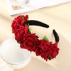 Simulation Rosenkopfband für Damen Romantischer Roter Reif Haarreif Haarbänder Mädchen Hochzeits-Haarband Haarschmuck