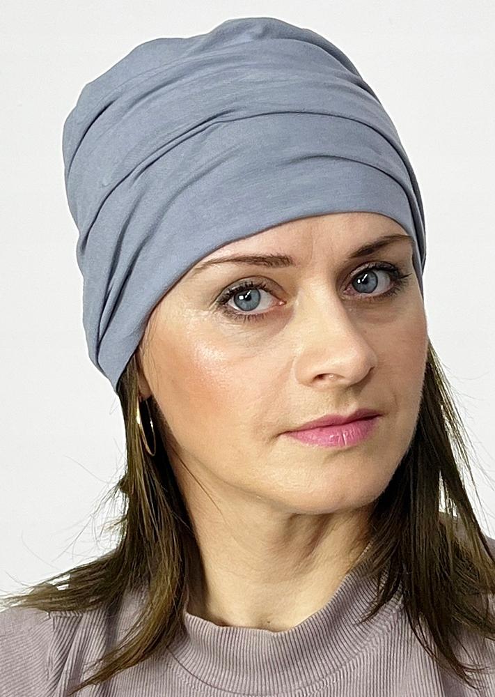 Iryda Bamboo Turban Gray Double Cap Also After Chemotherapy