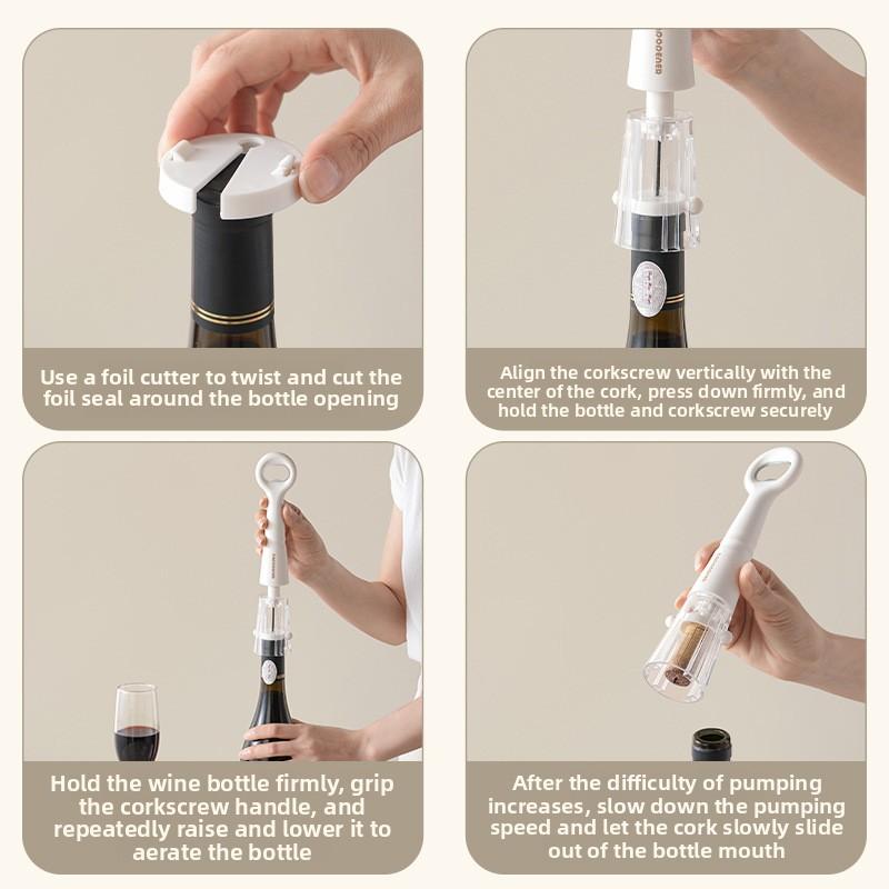 Two-in-One Wine Bottle Opener - Air Pressure Type - Home Multi-functional Wine and Beer Bottle Opener and Bottle Holder