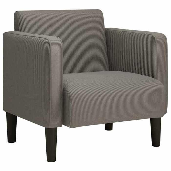 VidaXL Canapé-chaise Accoudoirs Gris Clair 54 Cm Tissu Velours Côtelé, Simple Sofa, Comfort Sofa, TV Armchair, Sofa, 4100515