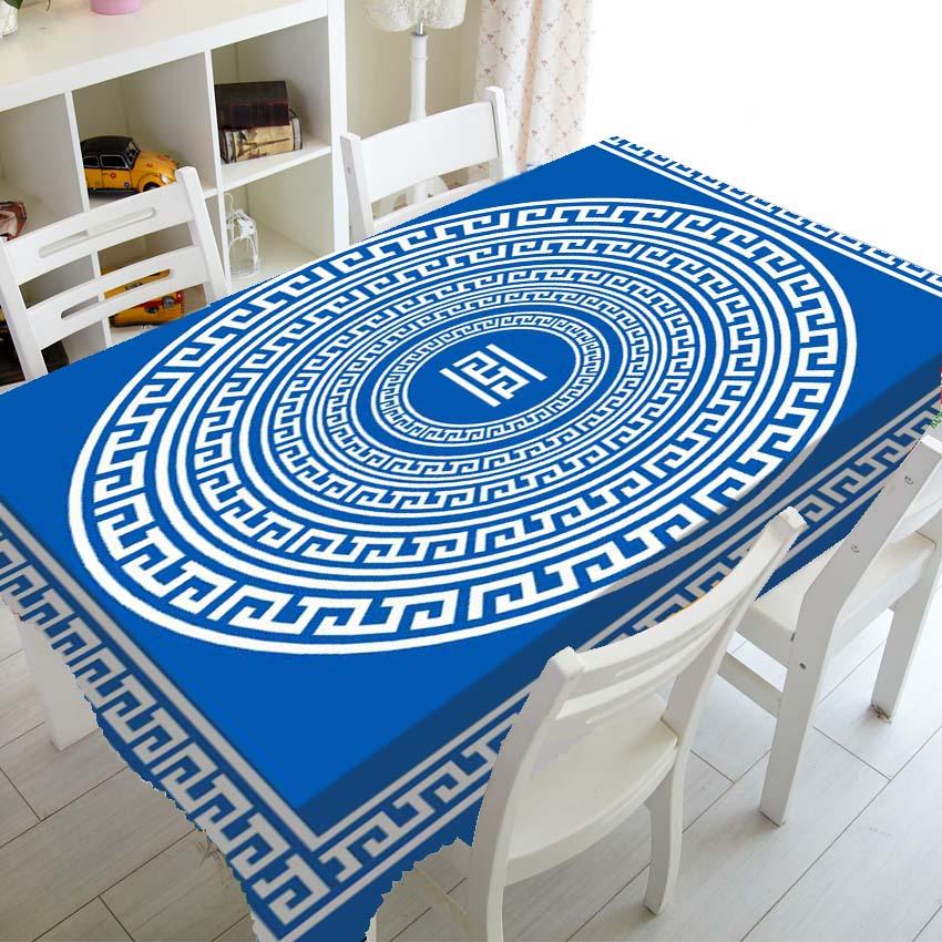 Tischdecke mit ovalem Muster in Schwarz und Weiß, für Zuhause, Esstisch, Couchtisch, Dekoration, Picknick, rechteckige, wasserdichte Tischdecke