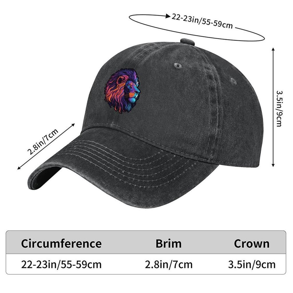 2026 Line Color Art Lion Head Minimalist And Majestic Wildlife Illustration Baseball Cap Gentleman Hat Hood Male Women's
