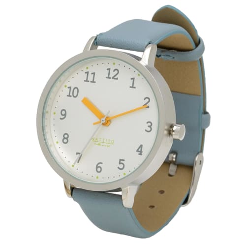 Fieldwork Women's Analog Watch with Leather Strap, Matte Shine, Colorful Hour and Minute Hands, Blue Azure (JN015-4)