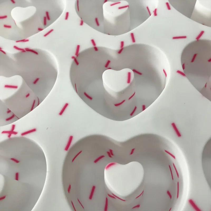 Creative 9 Lattice Silicone Love Cake Mold Household Donut Heart DIY Cake Accessories Kitchen Biscuit Pastry Manual Baking Mould