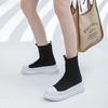 Fashion Casual High on Platform Shoes for Women Spring Autumn Ankle Boots Stylish Korean Designer Stretch Knitted Slip On Woman Footwear