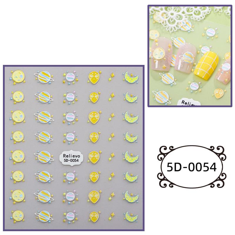 

Новые мультяшные наклейки для ногтей 5D трехмерные рельефные водонепроницаемые наклейки для ногтей с клейкой основой 85*100mm