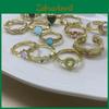Vintage Style Geometric Adjustable Rings For Women Elegant Fashionable Copper Jewelry