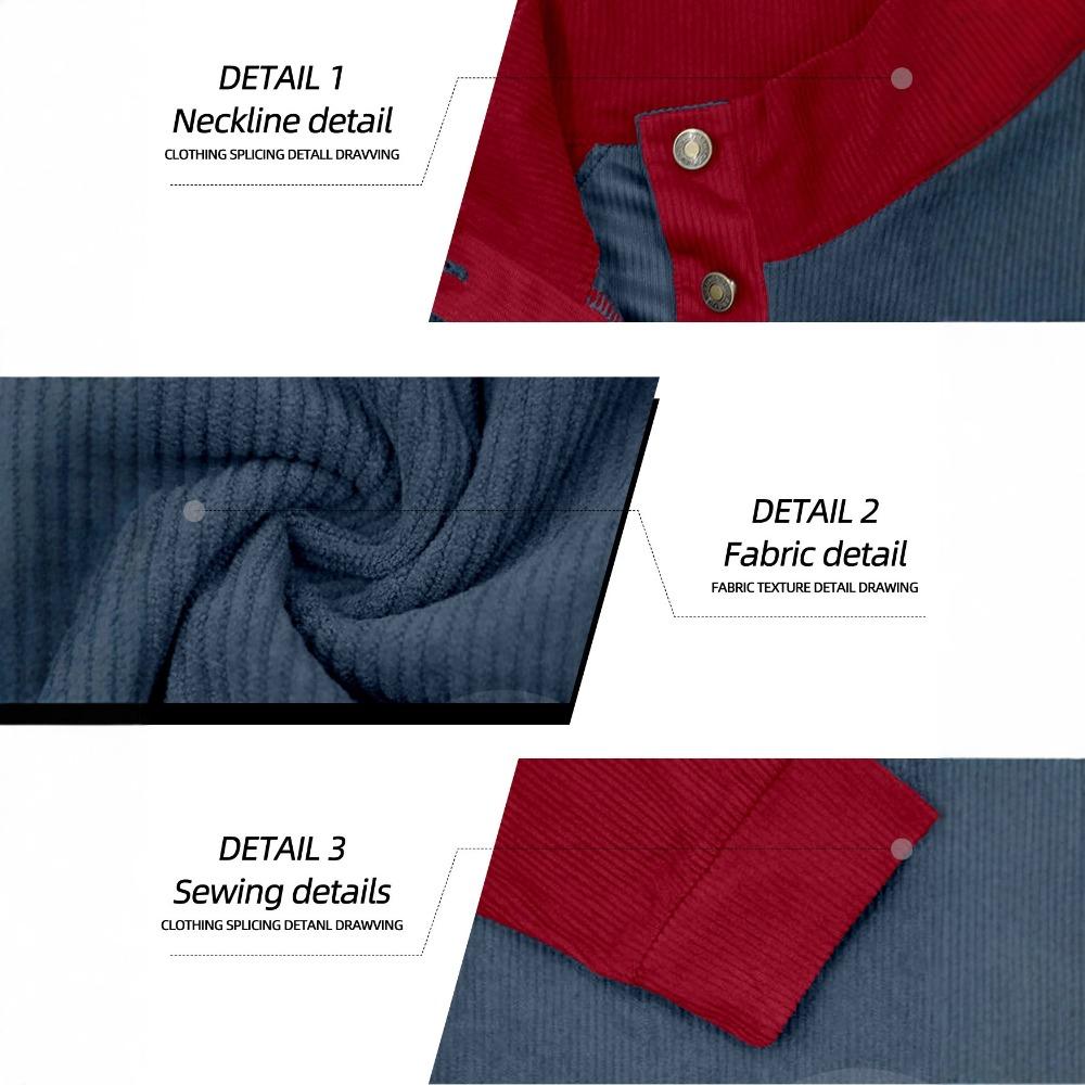 Winter Men's Outdoor Long-sleeved Casual Stand-up Collar Loose Corduroy Men's Long-sleeved Sweatshirt