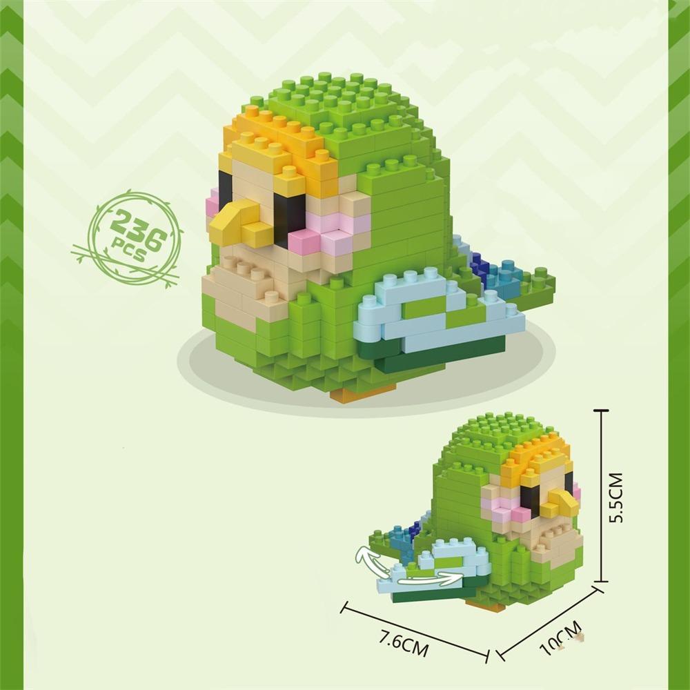 

Милый попугай из микрочастиц, 3D мини-алмазный конструктор 1