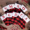 Large Capacity Red Black Checkered Letter Socks Christmas Tree Ornaments  New Year Decoration