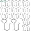 30Pcs Curtain Accessories S Shaped Bent Hook Set,Metal Ceiling Shower Curtain Decoration Hooks