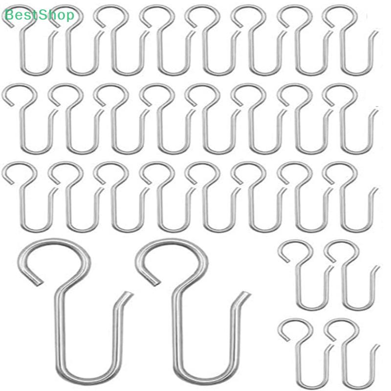 30Pcs Curtain Accessories S Shaped Bent Hook Set,Metal Ceiling Shower Curtain Decoration Hooks