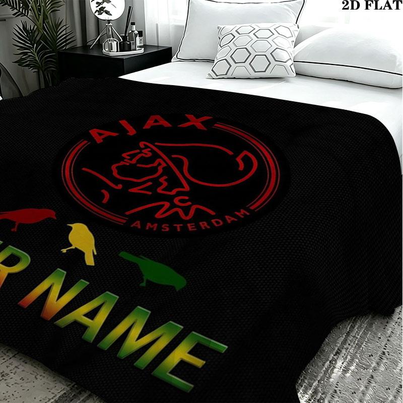 1PC AFC Ajax Custom Name Patterned Flannel Blanket Suitable For All Seasons for Home Decor Warmth and Comfort Gifts Holiday Present