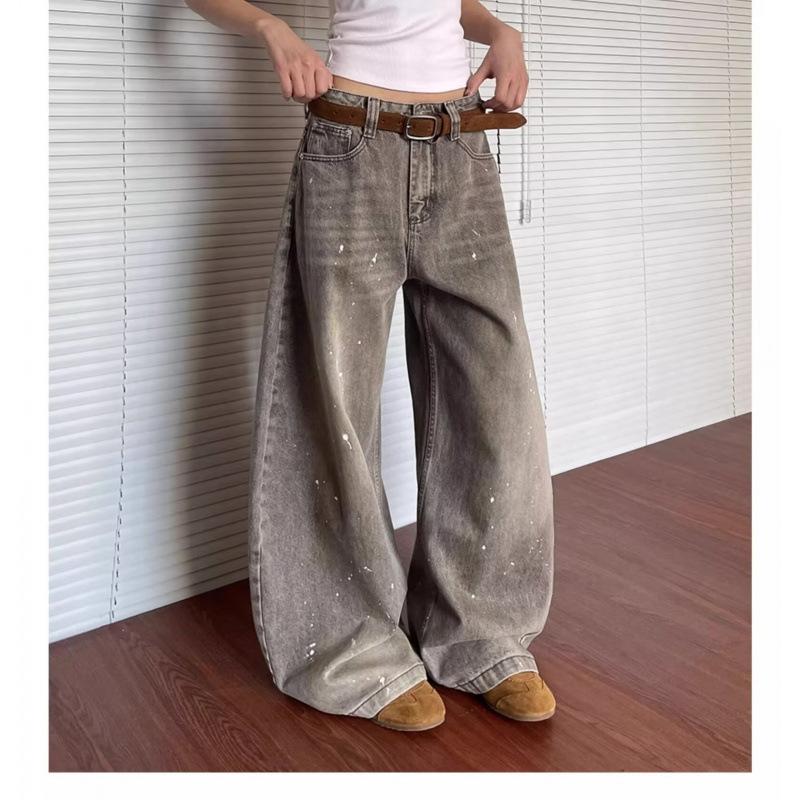 JYL Women s Straight Jeans  Cross-Border European Mid-Waist Denim L