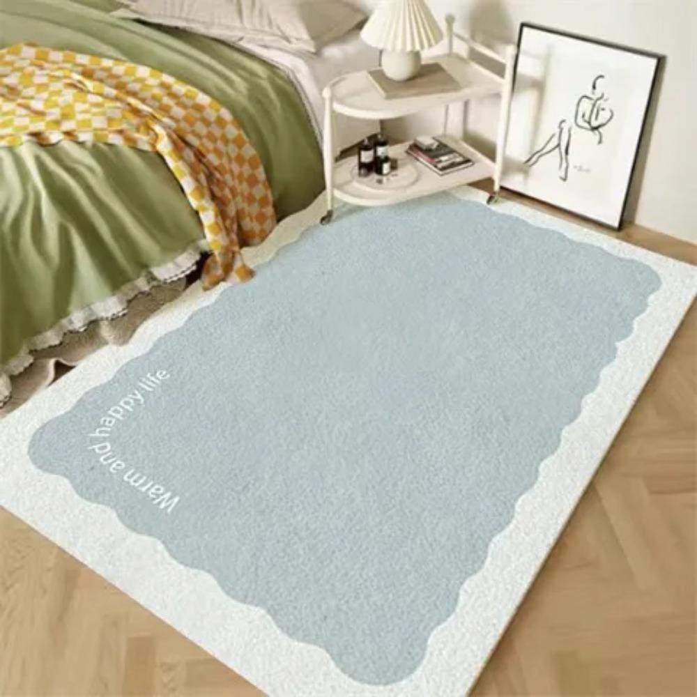 Cream Style Rugs for Bedroom Thick Plush Living Room Decoration Anti-slip Carpet Fluffy Soft Bedside Rug Home Washable Floor Mat